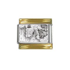 Antique Mercant Map  Gold Trim Italian Charm (9mm) by ConteMonfrey