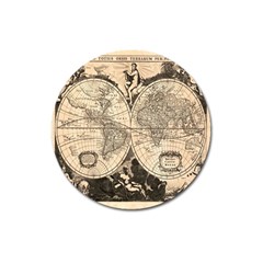 World Map - Nova Delineatio Totius Orbis Terrarum -  1659-1733 Magnet 3  (round) by ConteMonfrey