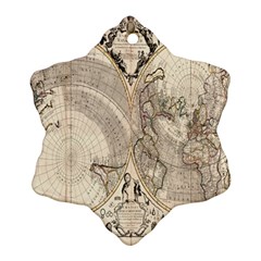 Mapa Mundi - 1774 Snowflake Ornament (two Sides) by ConteMonfrey