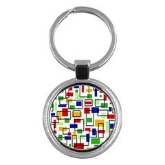 Colorful Rectangles                                                                      Key Chain (round)