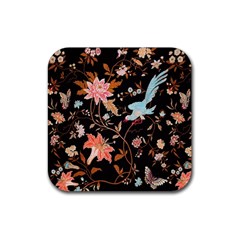 Vintage Floral Pattern Rubber Coaster (square) by Valentinaart