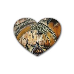Art Venice Channel Rubber Heart Coaster (4 Pack) by ConteMonfrey