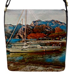 Boats On Lake Garda, Italy  Flap Closure Messenger Bag (s) by ConteMonfrey