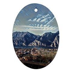 Lake In Italy Oval Ornament (two Sides) by ConteMonfrey