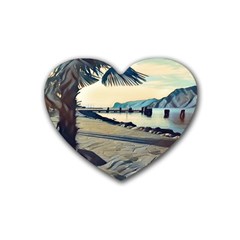 A Walk On Gardasee, Italy  Rubber Heart Coaster (4 Pack) by ConteMonfrey