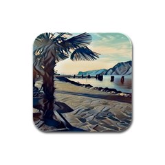 A Walk On Gardasee, Italy  Rubber Square Coaster (4 Pack)