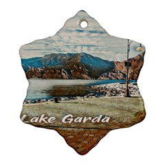 Calm Day On Lake Garda Snowflake Ornament (two Sides)