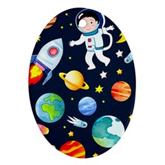 Space Galaxy Seamless Background Ornament (oval)