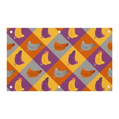 Chickens Pixel Pattern - Version 1b Banner And Sign 5  X 3  by wagnerps