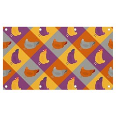 Chickens Pixel Pattern - Version 1b Banner And Sign 7  X 4  by wagnerps