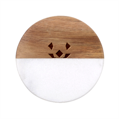 Cardigan Corgi Face Classic Marble Wood Coaster (round)  by wagnerps