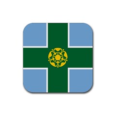 Derbyshire Flag Rubber Coaster (square) by tony4urban