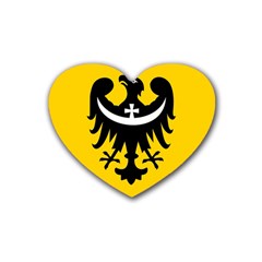 Dolnoslaskie Flag Rubber Coaster (heart) by tony4urban