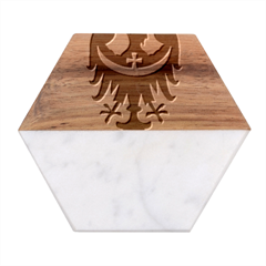 Dolnoslaskie Flag Marble Wood Coaster (hexagon)  by tony4urban