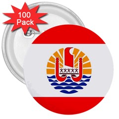 French Polynesia 3  Buttons (100 Pack) 