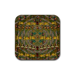 Fishes Admires All Freedom In The World And Feelings Of Security Rubber Coaster (square) by pepitasart