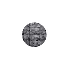 Paris Souvenirs Black And White Pattern 1  Mini Magnets by dflcprintsclothing