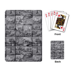 Paris Souvenirs Black And White Pattern Playing Cards Single Design (rectangle) by dflcprintsclothing