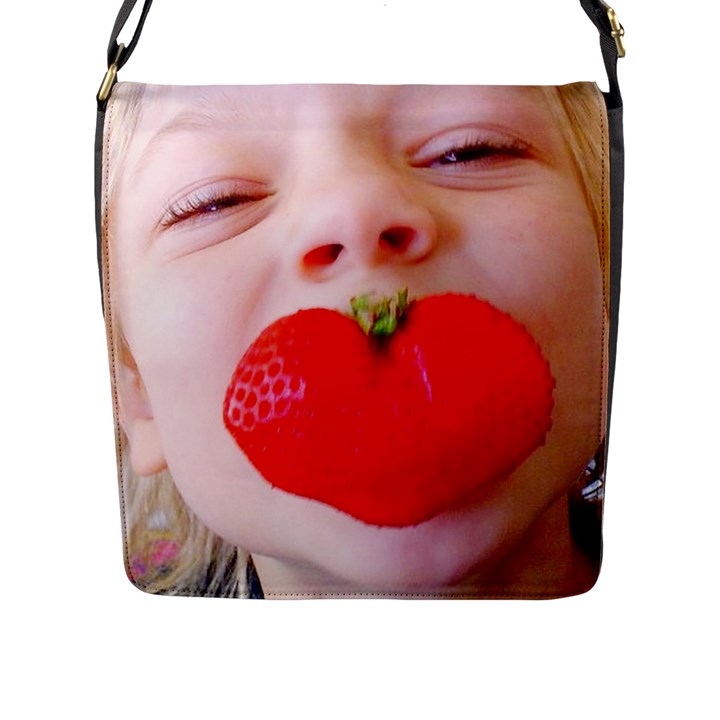 Strawberry Love Flap Closure Messenger Bag (L)