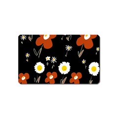 Daisy Flowers Brown White Yellow Black  Magnet (name Card)