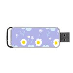 Daisy Flowers Blue White Yellow Lavender Portable USB Flash (Two Sides) Back