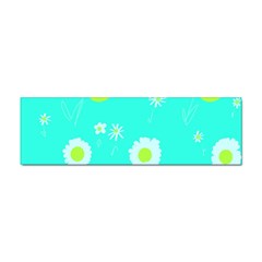 Daisy Flowers Lime Green White Turquoise  Sticker Bumper (10 Pack) by Mazipoodles
