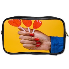 Valentine Day Lolly Candy Heart Toiletries Bag (one Side) by artworkshop