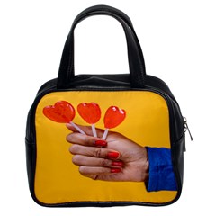 Valentine Day Lolly Candy Heart Classic Handbag (two Sides) by artworkshop