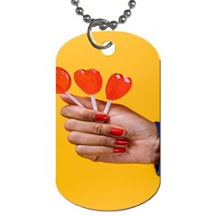 Valentine Day Lolly Candy Heart Dog Tag (one Side) by artworkshop