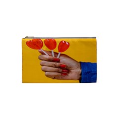 Valentine Day Lolly Candy Heart Cosmetic Bag (small) by artworkshop