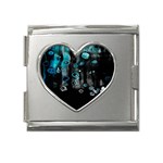 Falling Down Pattern Mega Link Heart Italian Charm (18mm) Front