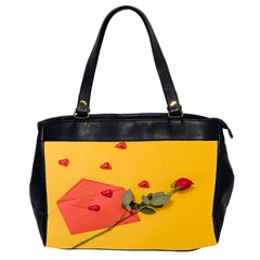 Valentine Day Heart Flower Gift Oversize Office Handbag (2 Sides) by artworkshop