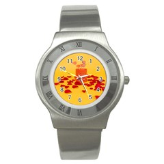 Valentine Day Heart Love Potion Stainless Steel Watch by artworkshop