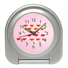 Lolly Candy  Valentine Day Travel Alarm Clock by artworkshop