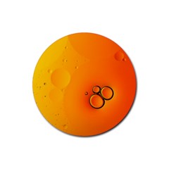 Wallpaper Liquid Bubbles Macro Orange Bright Rubber Round Coaster (4 Pack) by artworkshop
