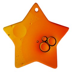 Wallpaper Liquid Bubbles Macro Orange Bright Star Ornament (two Sides) by artworkshop