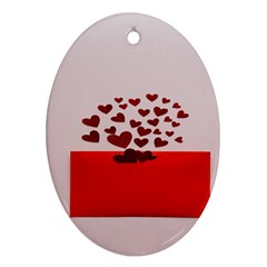 Love Envelope Logo Valentine Ornament (oval) by artworkshop