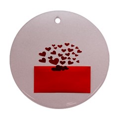 Love Envelope Logo Valentine Round Ornament (two Sides) by artworkshop