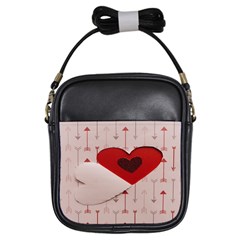 Valentine Day Heart Love Logo Girls Sling Bag by artworkshop