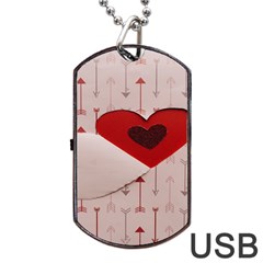 Valentine Day Heart Love Logo Dog Tag Usb Flash (two Sides) by artworkshop