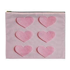 Valentine Day Heart Pattern Pink Cosmetic Bag (xl) by artworkshop