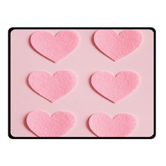 Valentine Day Heart Pattern Pink One Side Fleece Blanket (small) by artworkshop