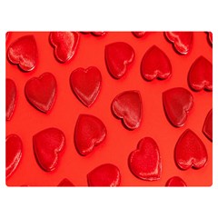 Valentine Day Heart Pattern  One Side Premium Plush Fleece Blanket (extra Small) by artworkshop