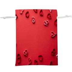 Valentine Day Logo Heart Ribbon Lightweight Drawstring Pouch (xl) by artworkshop