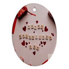 Valentine Gift Box Oval Ornament (two Sides) by artworkshop