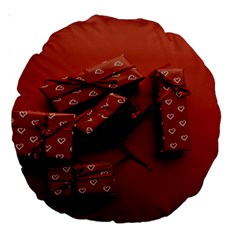 Valentines Gift Large 18  Premium Round Cushions by artworkshop