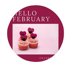 Hello February Text And Cupcakes Mini Round Pill Box (pack Of 3) by artworkshop