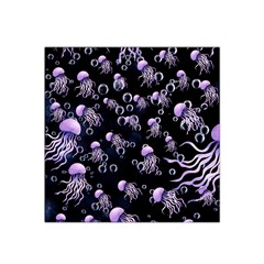 Jellyfish Swarm Satin Bandana Scarf 22  X 22  by PollyParadiseBoutique7