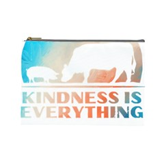 Vegan Animal Lover T- Shirt Kindness Is Everything Vegan Animal Lover T- Shirt Cosmetic Bag (large) by maxcute