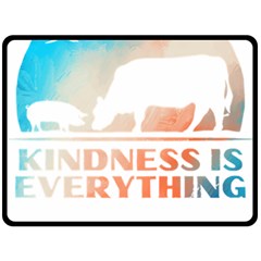Vegan Animal Lover T- Shirt Kindness Is Everything Vegan Animal Lover T- Shirt One Side Fleece Blanket (large) by maxcute